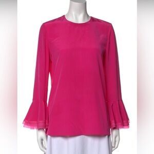 Tory Burch Gabby Ruffle Sleeve Silk Blouse size 8
